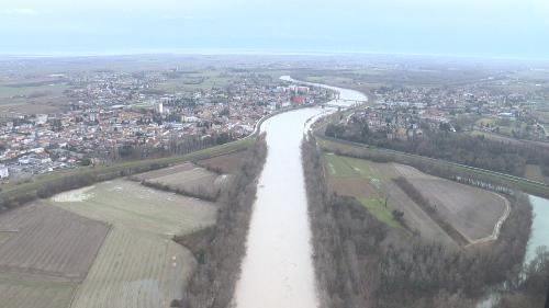 Il Tagliamento visto dall'elicottero - Latisana 12/12/2017